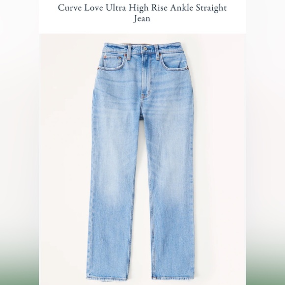 Abercrombie & Fitch Curve Love Ankle Straight Ultra High Rise NWT - Picture 2 of 6